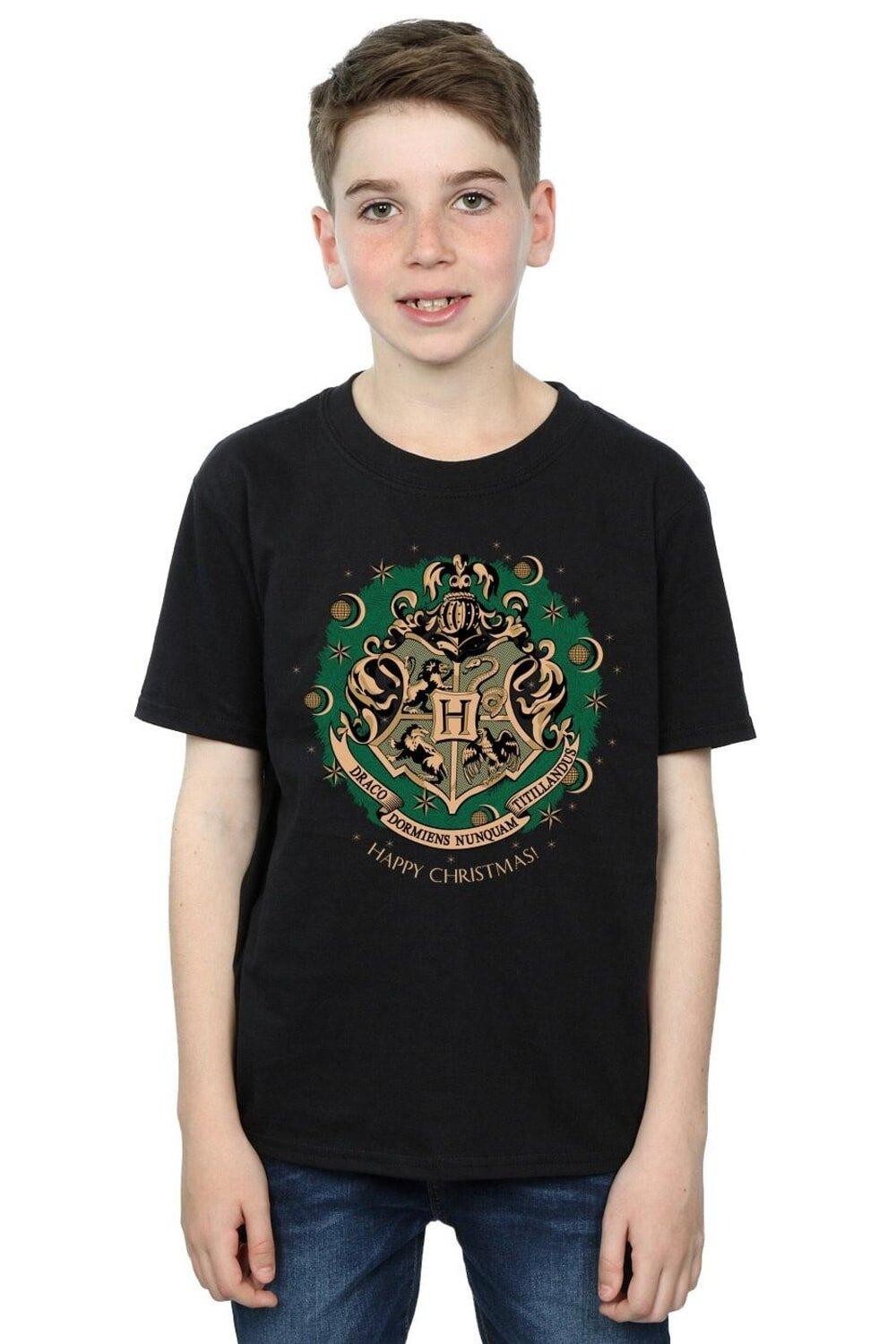 Хлопковая рождественская футболка с венком Harry Potter, черный
Хлопковая рождественская футболка с венком Harry Potter, черный
