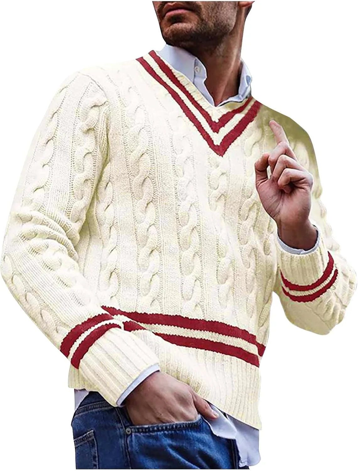 Мужской свитер с длинным рукавом и V-образным вырезом, рифленый, Regular Fit
Мужской свитер с длинным рукавом и V-образным вырезом, рифленый, Regular Fit