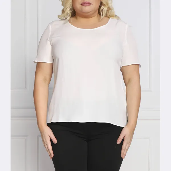 Красивая блузка стандартного кроя больших размеров с дополнительными удобствами Persona By Marina Rinaldi, белый 
Красивая блузка стандартного кроя больших размеров с дополнительными удобствами Persona By Marina Rinaldi, белый