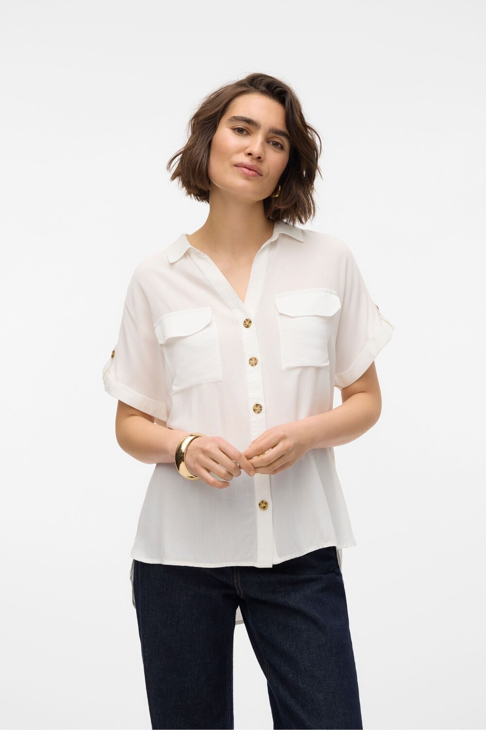 Практичная рубашка с короткими рукавами и карманами Vero Moda, белый
Практичная рубашка с короткими рукавами и карманами Vero Moda, белый