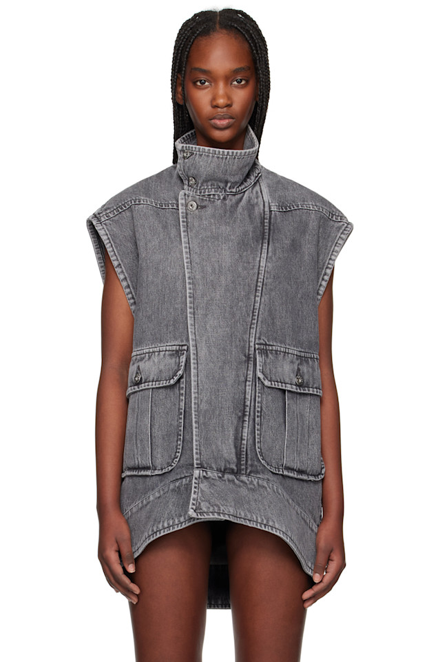 Бесподкладочный джинсовый жилет с высоким воротником и оверсайз кроем Jw Anderson, серый
Бесподкладочный джинсовый жилет с высоким воротником и оверсайз кроем Jw Anderson, серый