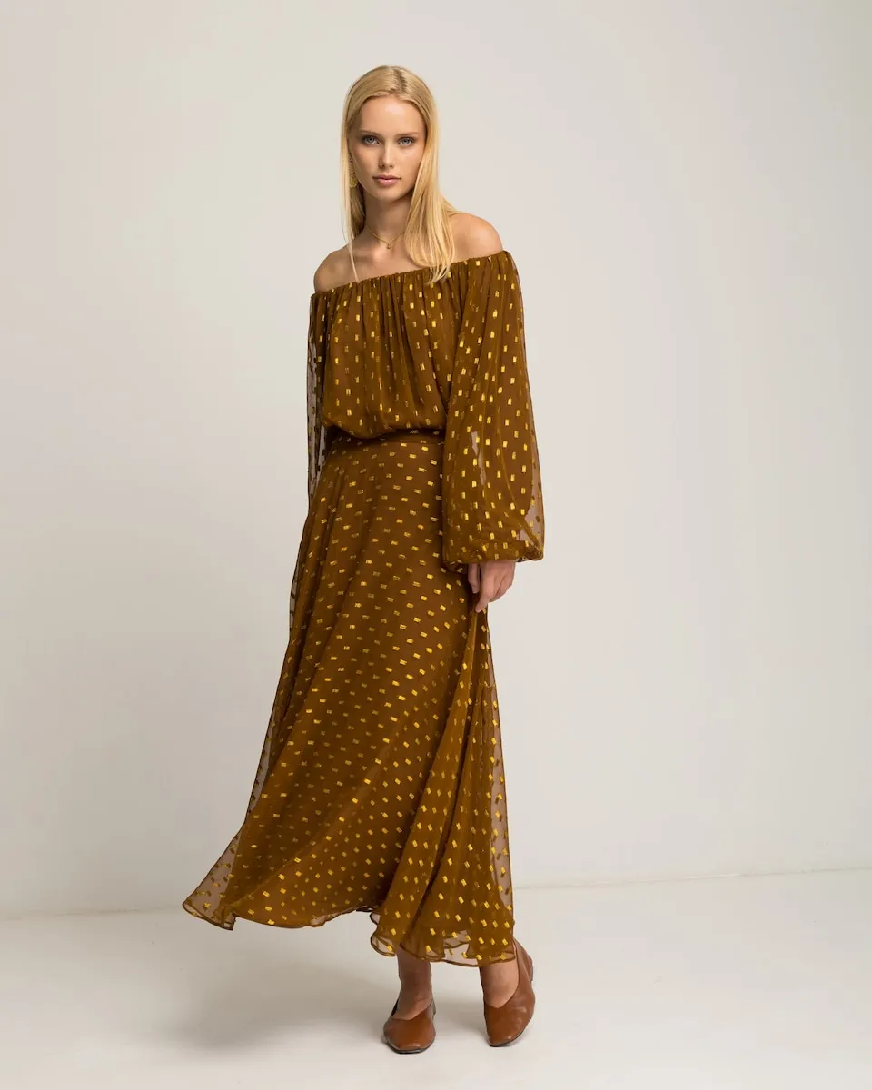 Длинная юбка в горошек Niza, коричневый
Длинная юбка в горошек Niza, коричневый