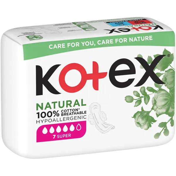 Супер гигиенические прокладки, 7 шт./1 упаковка. Kotex Natural eve single
Супер гигиенические прокладки, 7 шт./1 упаковка. Kotex Natural eve single