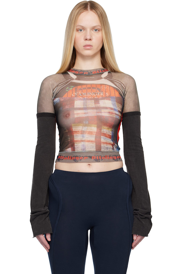 Ottolinger Футболка с длинными рукавами из гибридной сетки черного и красного цвета
Ottolinger Футболка с длинными рукавами из гибридной сетки черного и красного цвета