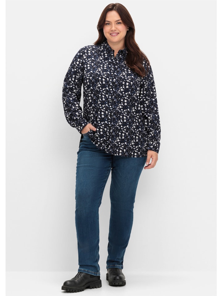 Блузка-рубашка черного цвета + черный принт sheego
Блузка-рубашка черного цвета + черный принт sheego