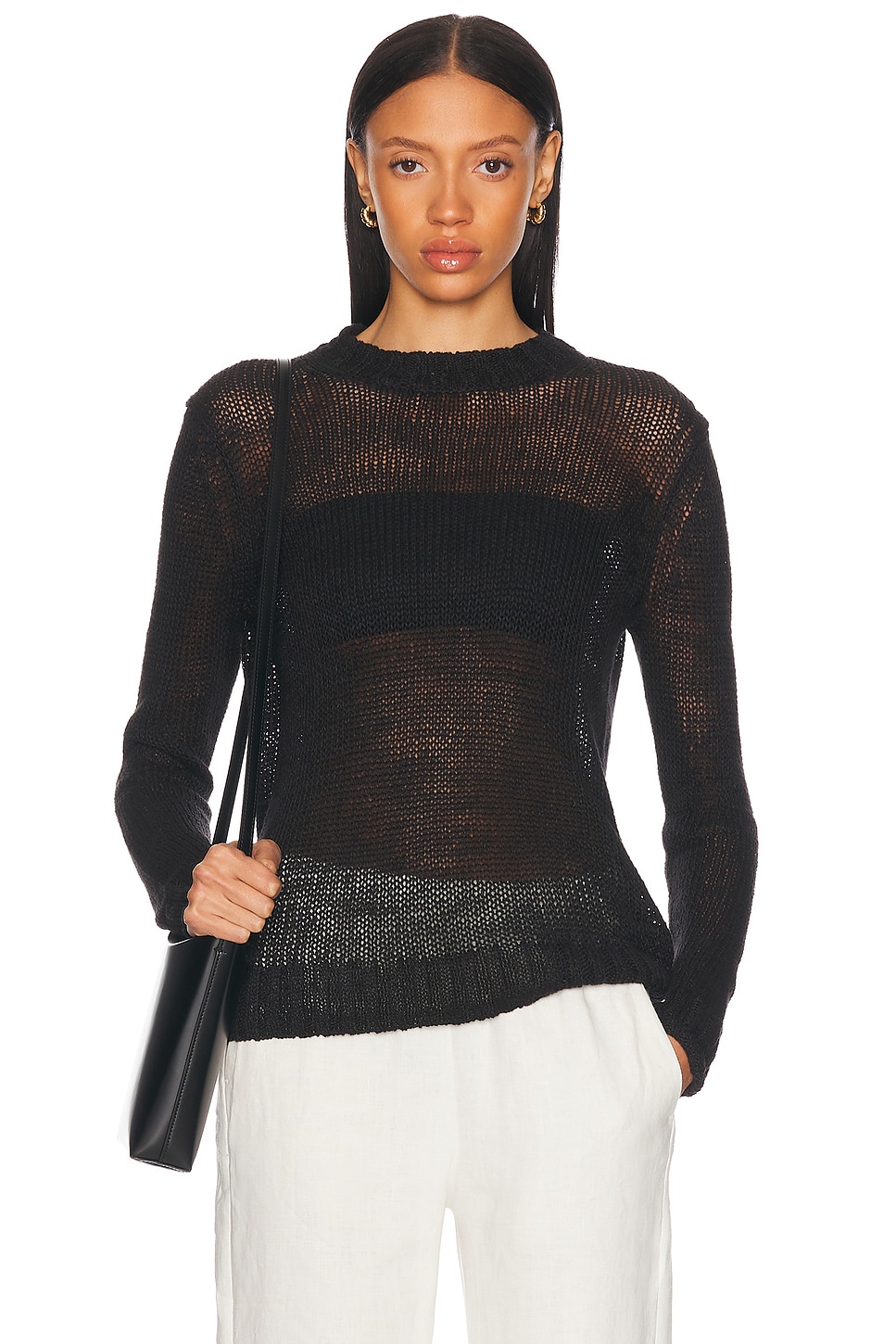 Льняной свитер с открытой вязкой Crew Enza Costa, Black
Льняной свитер с открытой вязкой Crew Enza Costa, Black