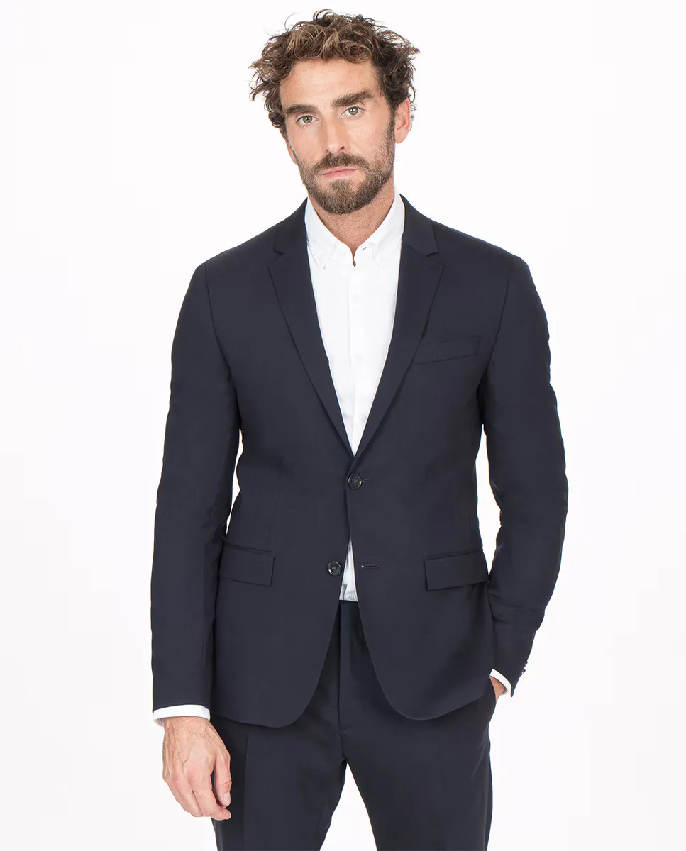 Синий однотонный мужской пиджак узкого кроя Calvin Klein, темно-синий
Синий однотонный мужской пиджак узкого кроя Calvin Klein, темно-синий