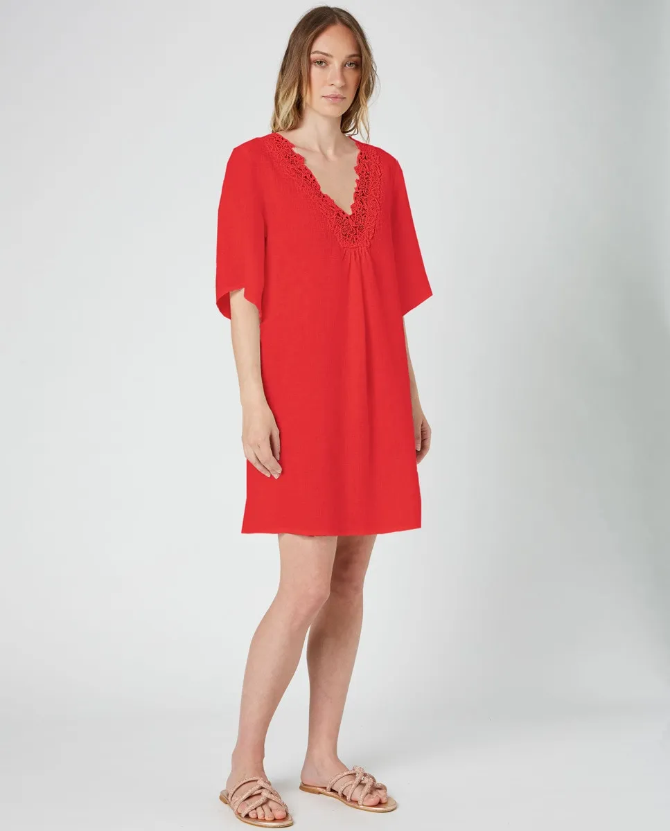 Вышитое льняное платье La Fabrica de Lino, красный
Вышитое льняное платье La Fabrica de Lino, красный