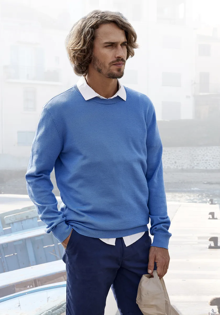 Вязаный свитер H.I.S, стандартный крой, длинный рукав, свитер тонкой вязки, смесовый хлопок, синий
Вязаный свитер H.I.S, стандартный крой, длинный рукав, свитер тонкой вязки, смесовый хлопок, синий