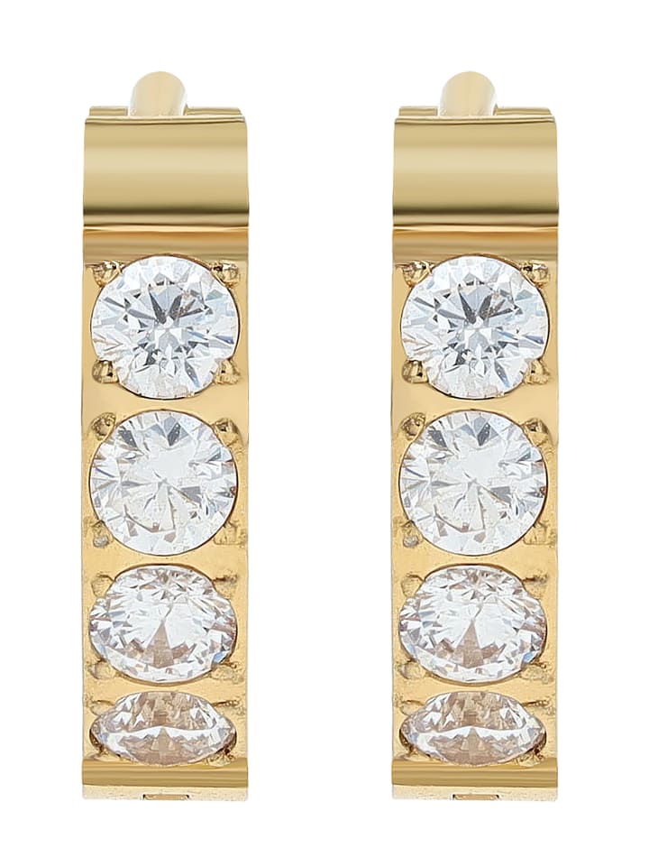 Adeliás Женские серьги - серьги-кольца на шарнирах из нержавеющей стали с золотыми стразами
Adeliás Женские серьги - серьги-кольца на шарнирах из нержавеющей стали с золотыми стразами