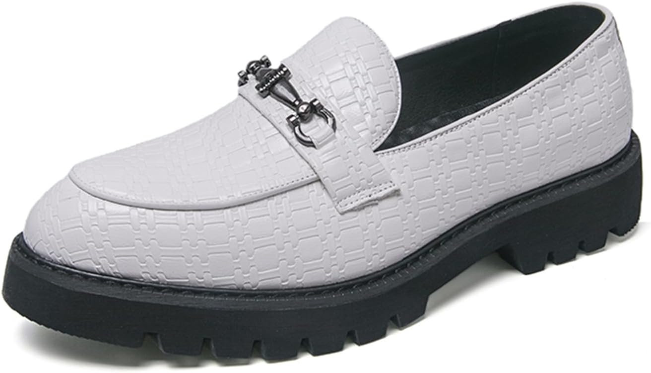 Мужские стильные классические кожаные лоферы с текстурой, с толстой подошвой и металлической пряжкой, верх из кожи, нескользящая подошва, для делового и повседневного офисного ношения Psieicwm, белый
Мужские стильные классические кожаные лоферы с текстурой, с толстой подошвой и металлической пряжкой, верх из кожи, нескользящая подошва, для делового и повседневного офисного ношения Psieicwm, белый