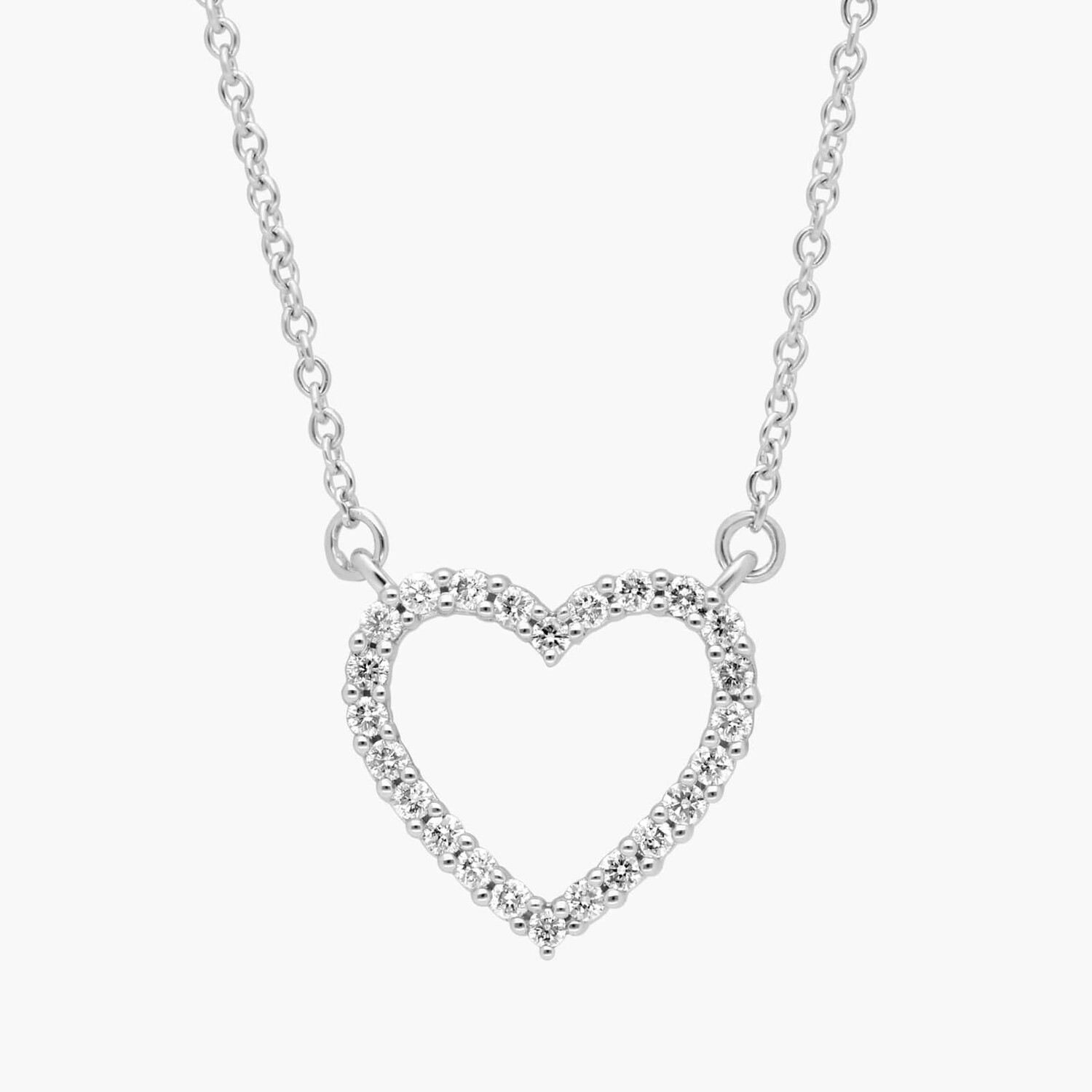 Ожерелье в форме сердца с бриллиантами из 14-каратного белого золота (1/6 карата) Blue Nile
Ожерелье в форме сердца с бриллиантами из 14-каратного белого золота (1/6 карата) Blue Nile