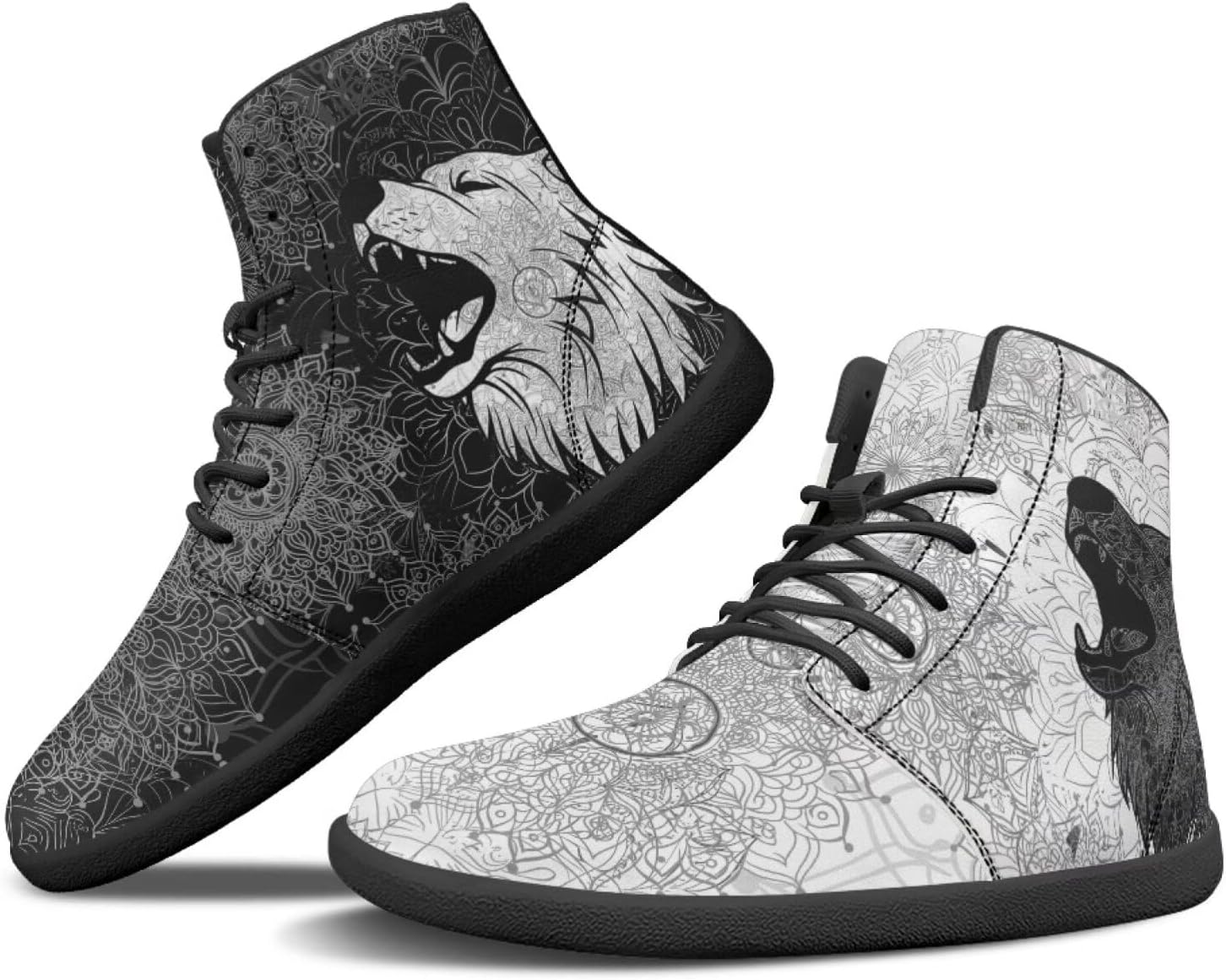 Мужские и женские босоножки Binienty Wide Box Wolf Высокие минималистичные ботинки на щиколотку с антискользящей подошвой и нулевым перепадом, Black & White Wolf Head Mandala
Мужские и женские босоножки Binienty Wide Box Wolf Высокие минималистичные ботинки на щиколотку с антискользящей подошвой и нулевым перепадом, Black & White Wolf Head Mandala