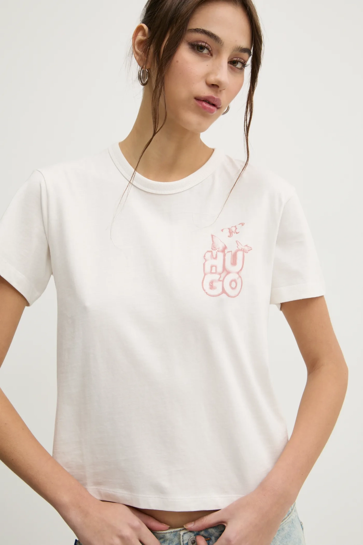 Хлопковая футболка HUGO, бежевый
Хлопковая футболка HUGO, бежевый