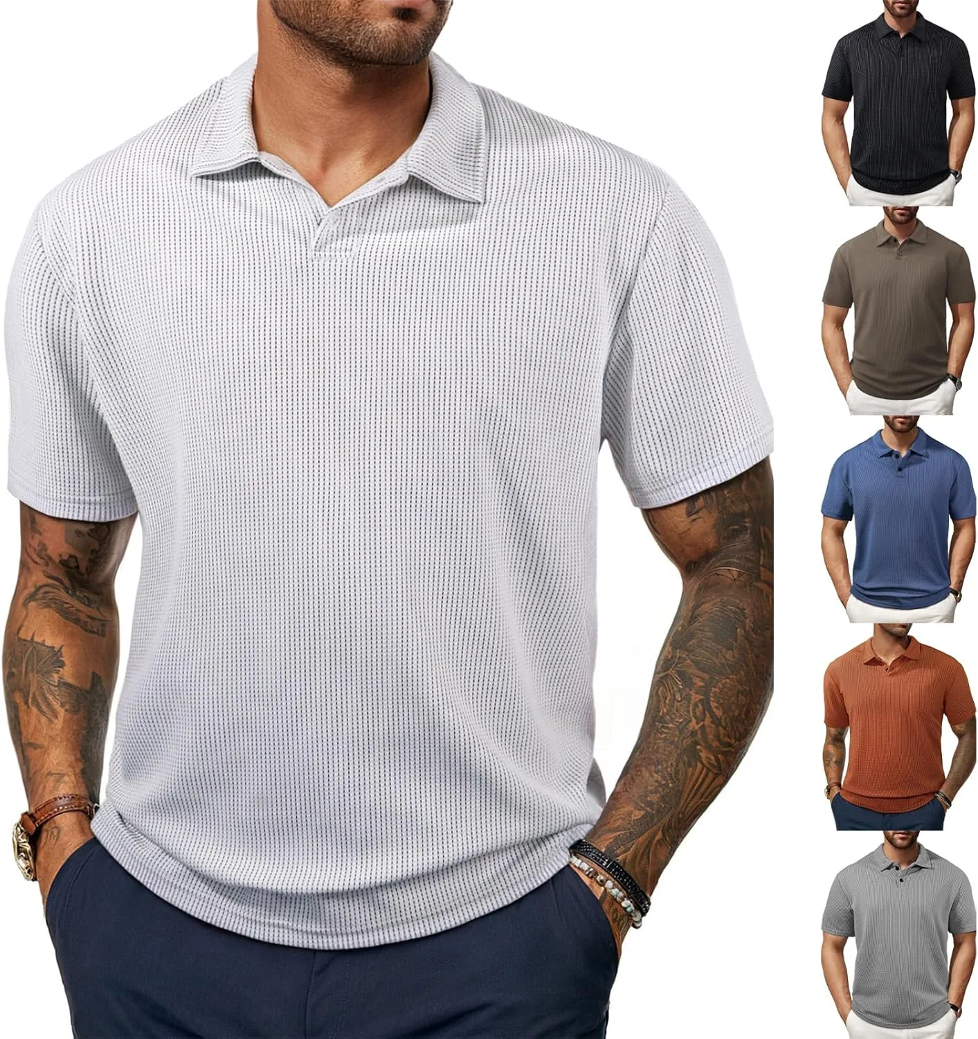 Мужская базовая поло с коротким рукавом, легкая и комфортная Thatrich
Мужская базовая поло с коротким рукавом, легкая и комфортная Thatrich