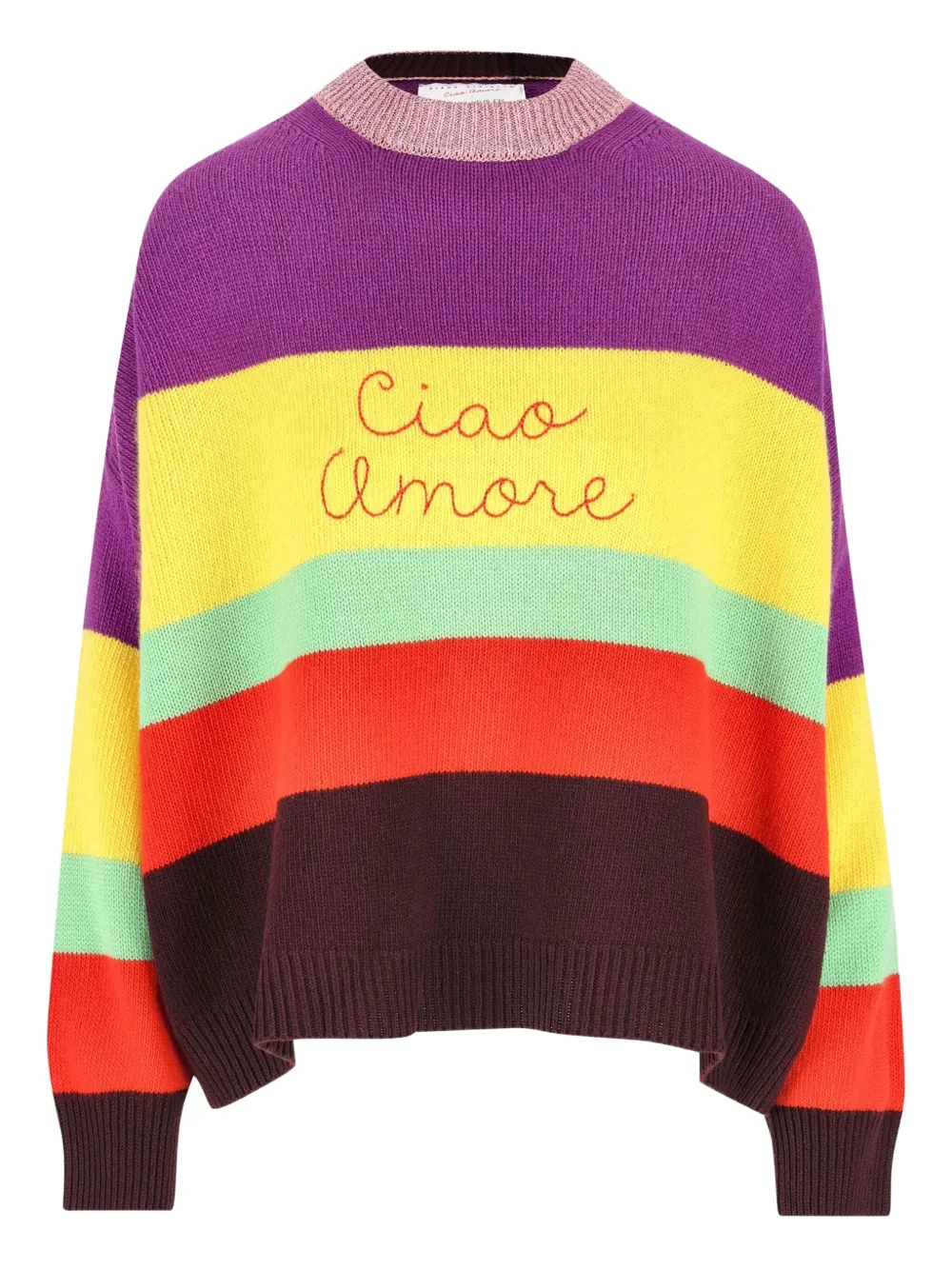 Полосатый вышитый свитер Giada Benincasa, фиолетовый
Полосатый вышитый свитер Giada Benincasa, фиолетовый