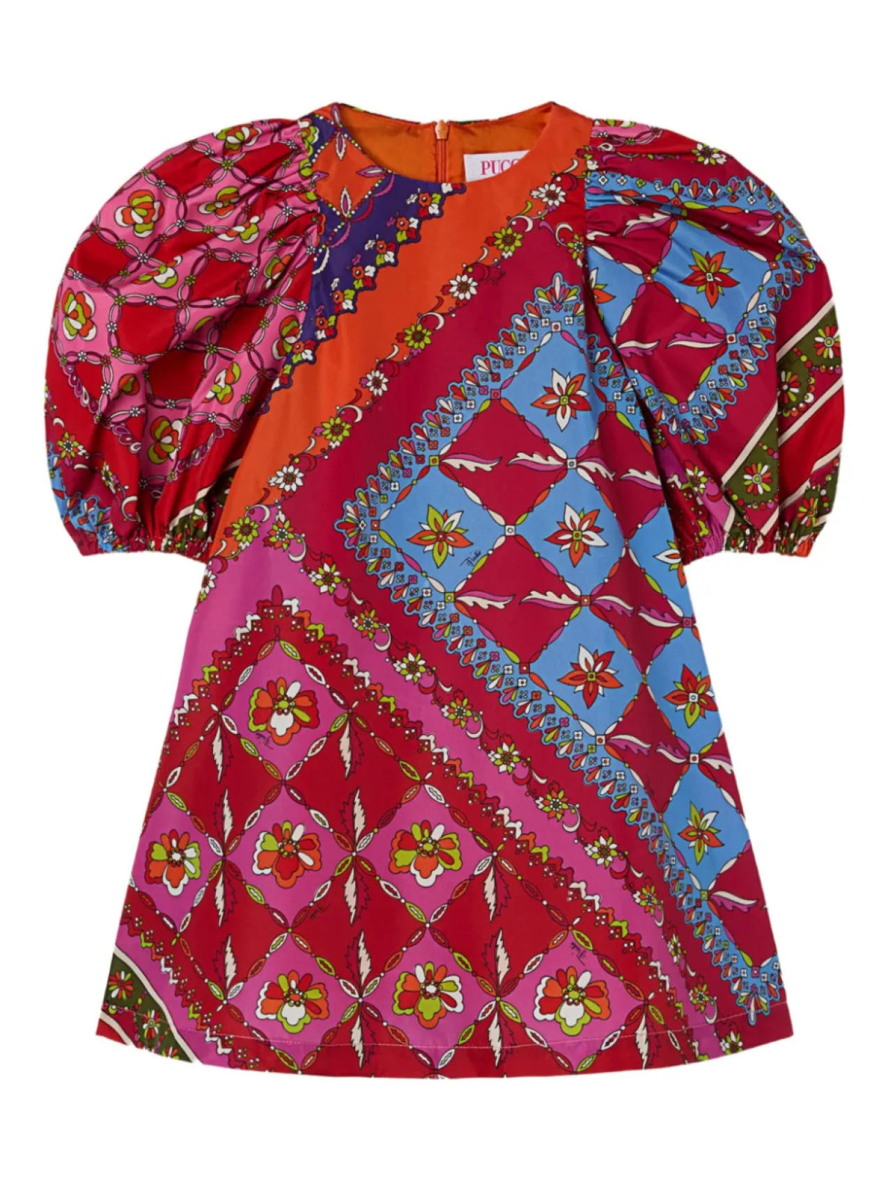 Платье с принтом «Феста» и рукавами-фонариками PUCCI Junior, красный 
Платье с принтом «Феста» и рукавами-фонариками PUCCI Junior, красный