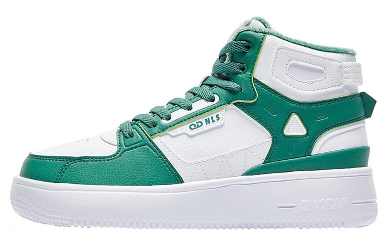 Кеды мужские, обувь для скейтбординга высокая белый/зеленый Qiaodan
Кеды мужские, обувь для скейтбординга высокая белый/зеленый Qiaodan