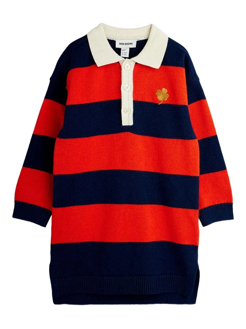 Платье в полоску с аппликацией в виде клевера Mini Rodini, черный
Платье в полоску с аппликацией в виде клевера Mini Rodini, черный