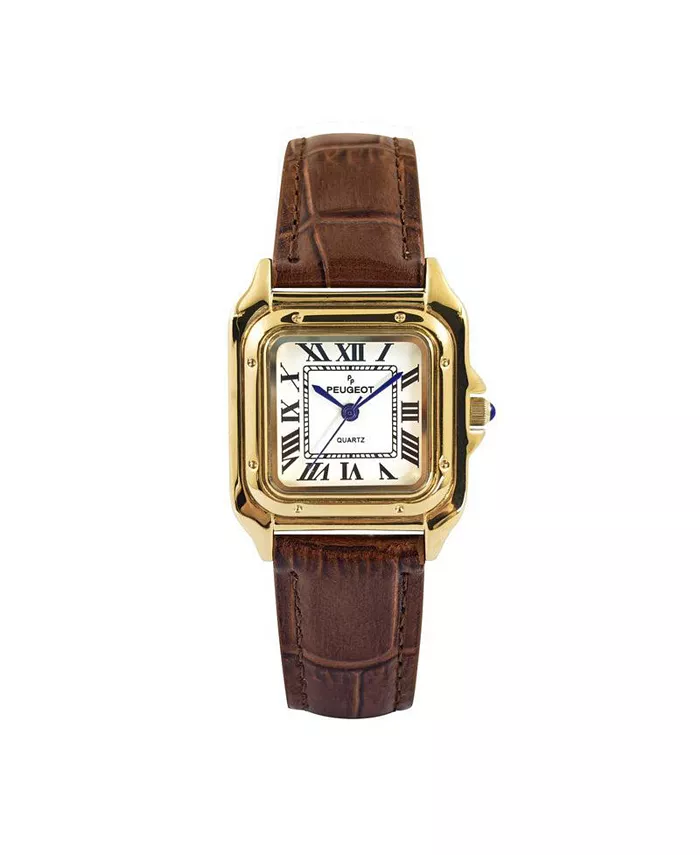Женские часы с коричневым кожаным ремешком в форме Tank, 32 мм, с позолотой 14K Peugeot
Женские часы с коричневым кожаным ремешком в форме Tank, 32 мм, с позолотой 14K Peugeot