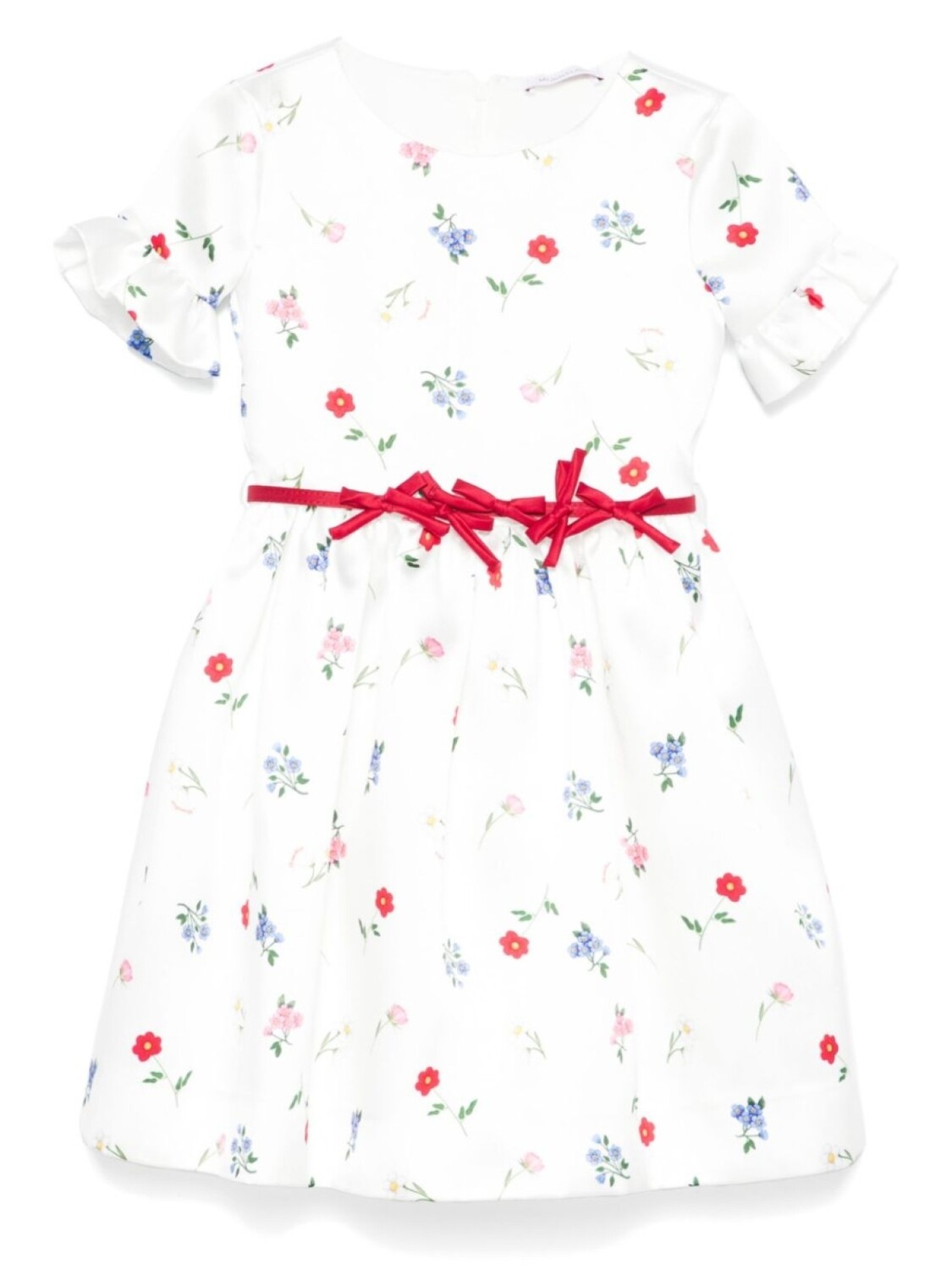 Monnalisa платье с цветочным принтом, белый