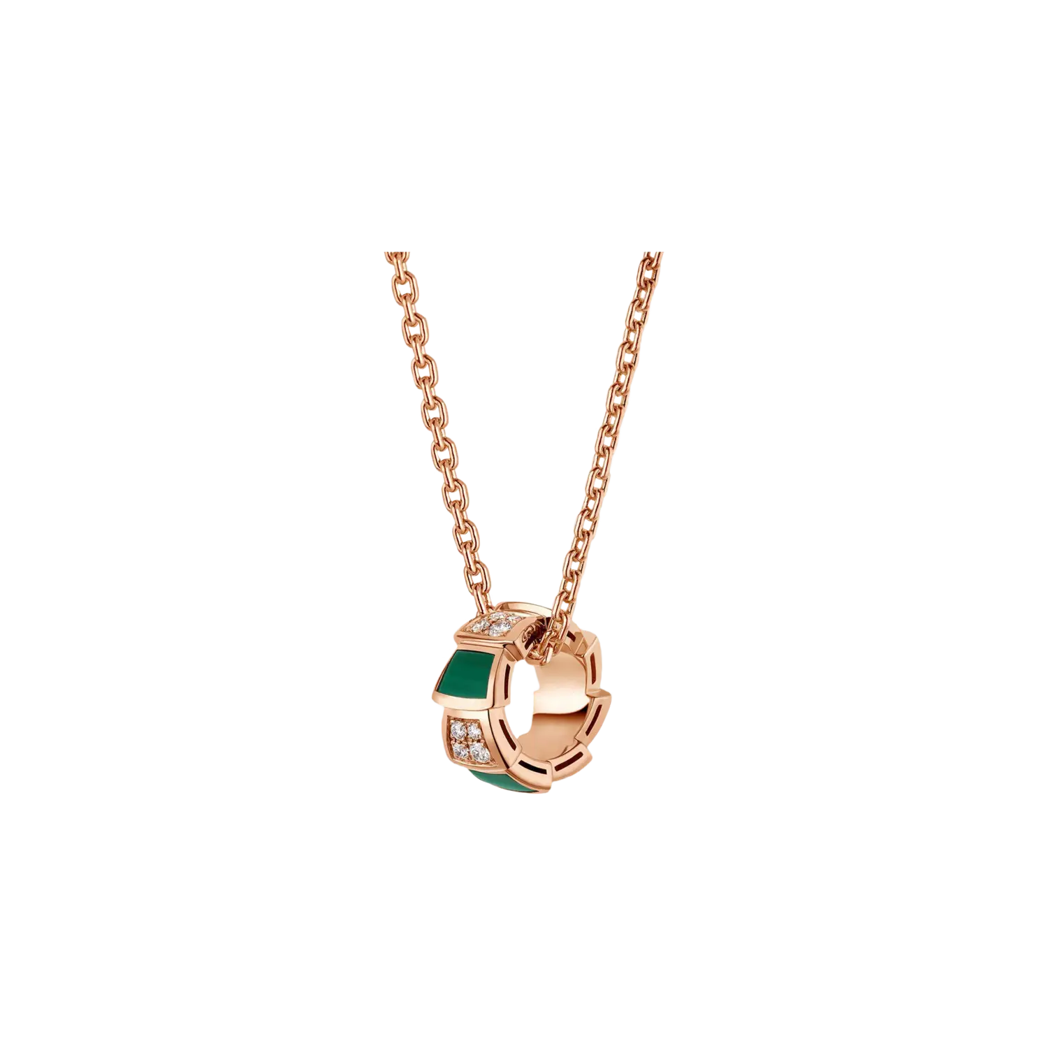 Колье Bulgari Serpenti из розового золота 18 карат с малахитом и бриллиантами
Колье Bulgari Serpenti из розового золота 18 карат с малахитом и бриллиантами