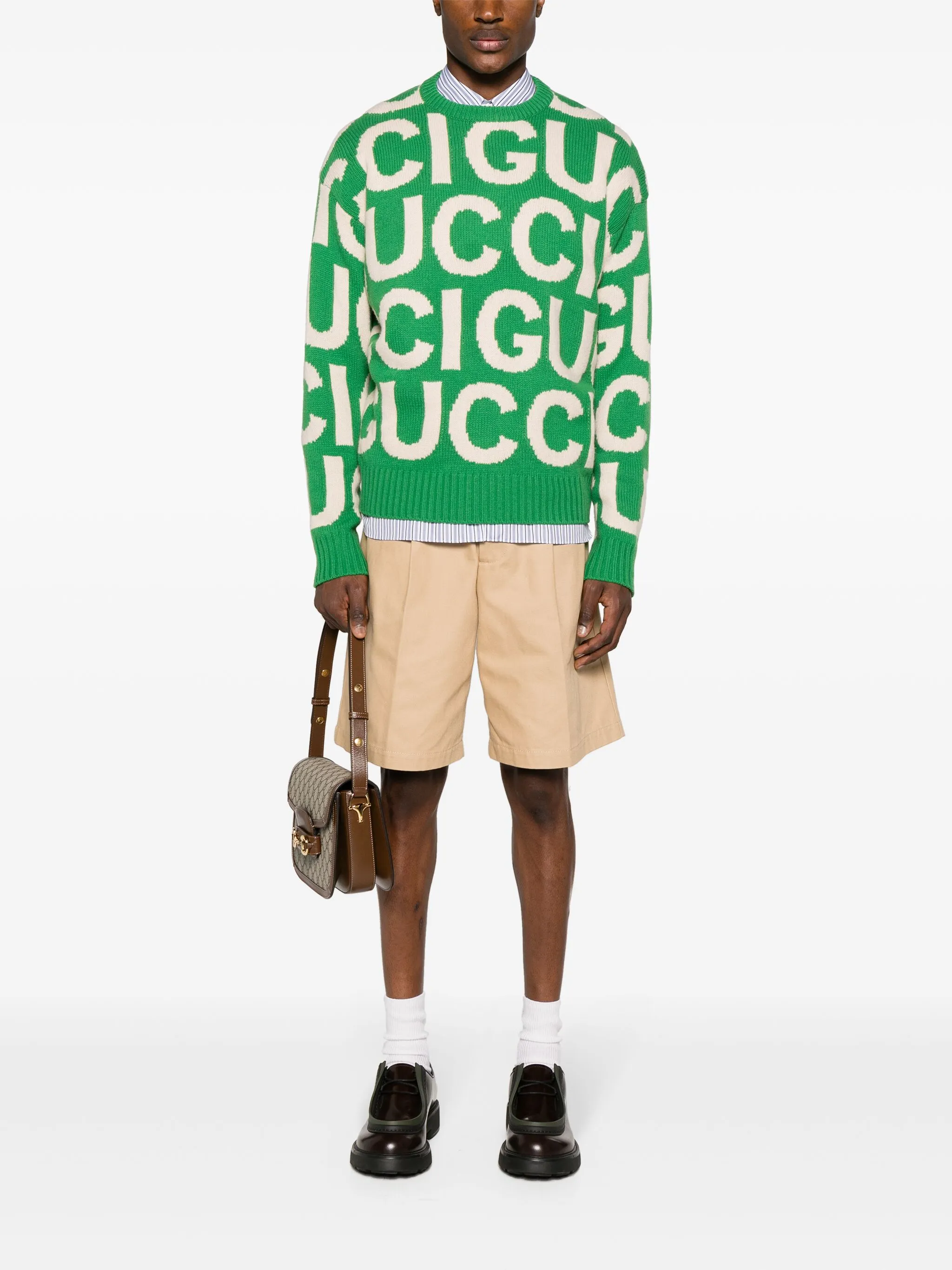 Шерстяной джемпер с логотипом Gucci, зеленый
Шерстяной джемпер с логотипом Gucci, зеленый
