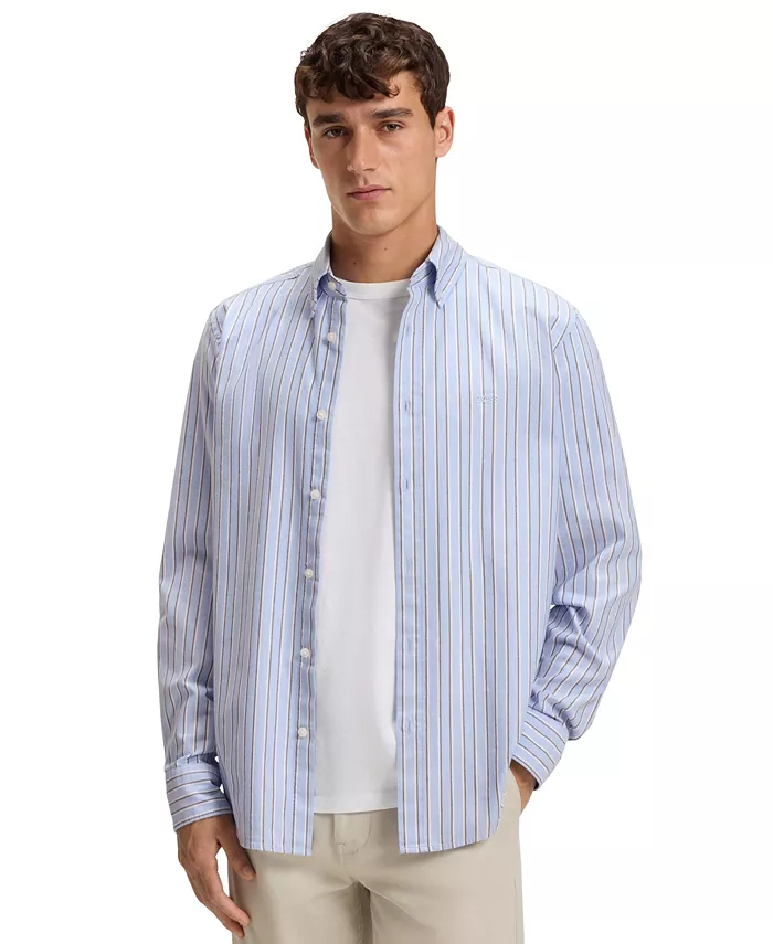 Мужская рубашка из хлопка с добавлением эластана, плотного плетения, классического кроя Hugo Boss, синий
Мужская рубашка из хлопка с добавлением эластана, плотного плетения, классического кроя Hugo Boss, синий