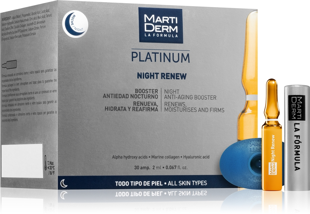 Ночная сыворотка Platinum Night Renew против морщин в ампулах Martiderm, 30× 2 мл
Ночная сыворотка Platinum Night Renew против морщин в ампулах Martiderm, 30× 2 мл