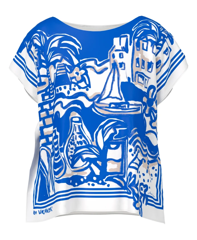 Элегантная блузка без застежек Marc Cain, синий
Элегантная блузка без застежек Marc Cain, синий