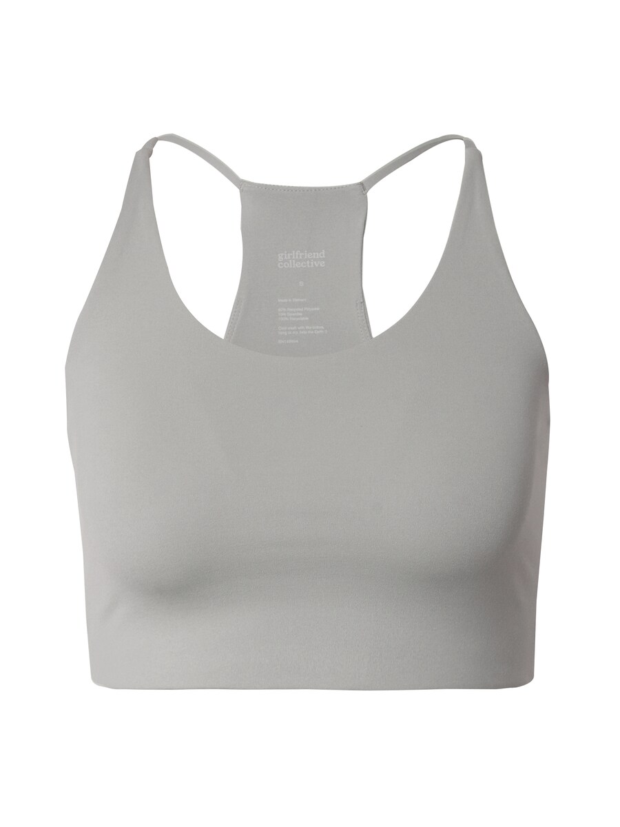 Спортивный бюстгальтер без косточек Girlfriend Collective Cleo, серый 
Спортивный бюстгальтер без косточек Girlfriend Collective Cleo, серый