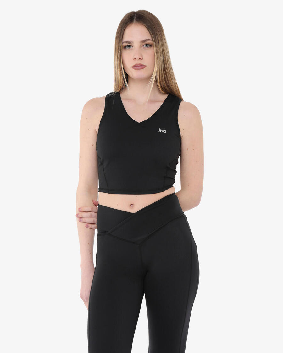 JAKED Черная синтетическая майка для фитнеса для женщин
JAKED Черная синтетическая майка для фитнеса для женщин