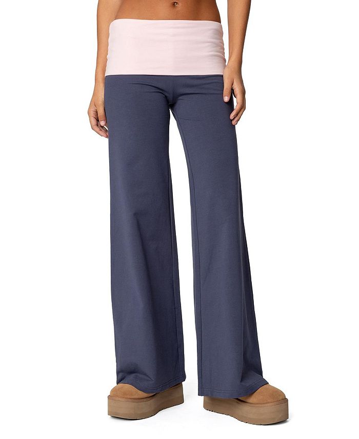 Широкие брюки с контрастными складками Edikted, синий
Широкие брюки с контрастными складками Edikted, синий