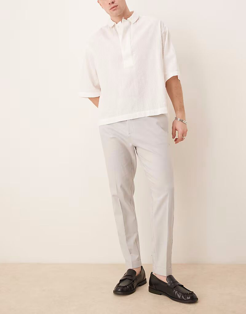 Брюки зауженного кроя из льняной смеси светло-серого цвета с отворотами Asos Design
Брюки зауженного кроя из льняной смеси светло-серого цвета с отворотами Asos Design