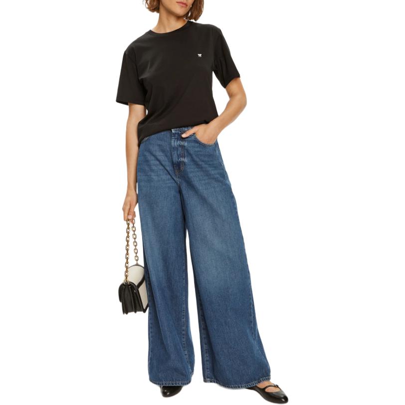 Пуговичные джинсы с детализацией и широкими штанинами MaxMara, синий
Пуговичные джинсы с детализацией и широкими штанинами MaxMara, синий