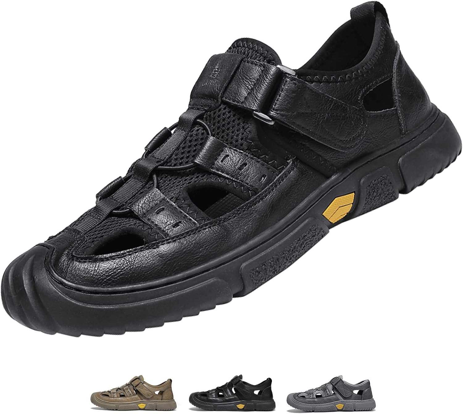 Мужские сандалии Optigard с закрытым носком, кожаные, в стиле «рыбак», с застежкой-липучкой, повседневные, дышащие, для прогулок на открытом воздухе, спортивные, противоскользящие, для вождения, черный
Мужские сандалии Optigard с закрытым носком, кожаные, в стиле «рыбак», с застежкой-липучкой, повседневные, дышащие, для прогулок на открытом воздухе, спортивные, противоскользящие, для вождения, черный