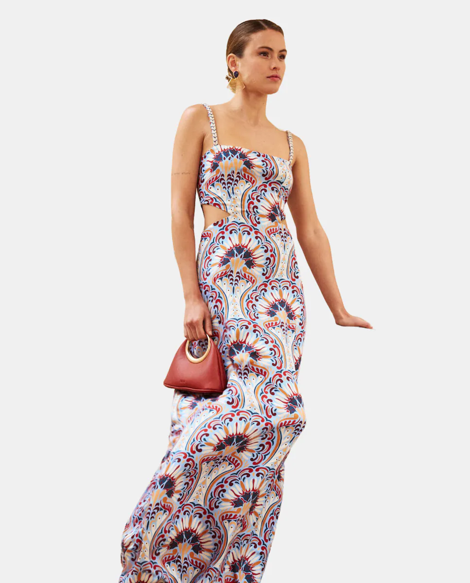 Длинное платье с тонкими бретелями и деталью из бахромы MIPHAI, мультиколор
Длинное платье с тонкими бретелями и деталью из бахромы MIPHAI, мультиколор