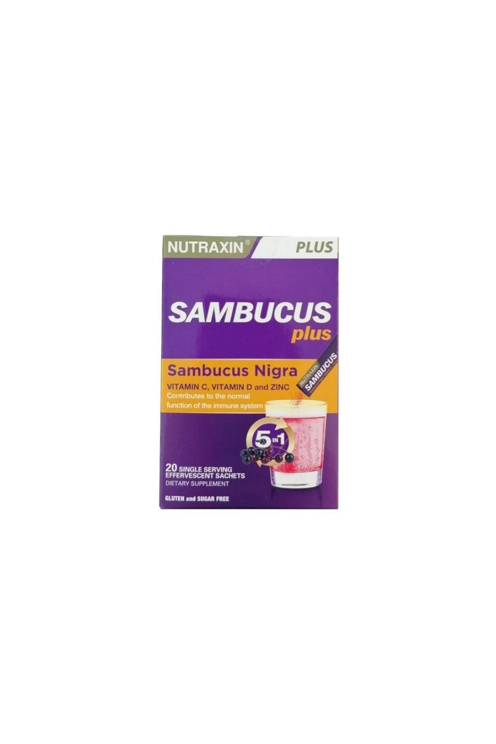 Nutraxin Sambucus Plus Effervescent Добавка с экстрактом черной бузины 5-в-1 20 пакетиков
Nutraxin Sambucus Plus Effervescent Добавка с экстрактом черной бузины 5-в-1 20 пакетиков