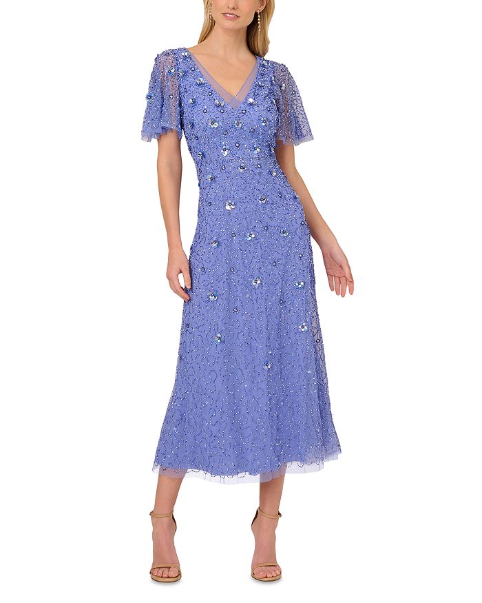 Платье-сетка с рукавами-крылышками и отделкой из бисера Adrianna Papell, фиолетовый
Платье-сетка с рукавами-крылышками и отделкой из бисера Adrianna Papell, фиолетовый