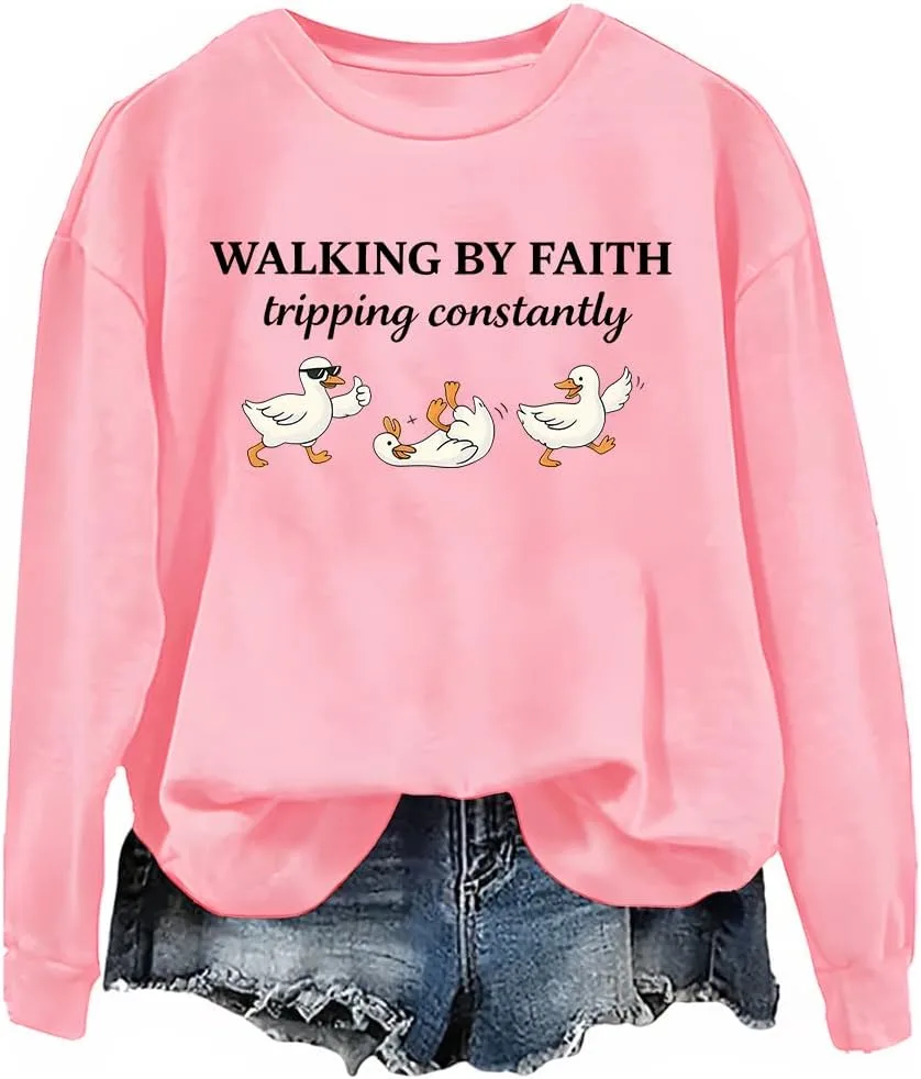 Walking By Faith Tripping Constantly Goose Sweatshirt NACJOM
Walking By Faith Tripping Constantly Goose Sweatshirt NACJOM