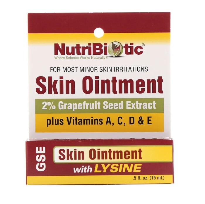 Мазь для кожи, 2 % экстракт семян грейпфрута с лизином, 15 мл, NutriBiotic
Мазь для кожи, 2 % экстракт семян грейпфрута с лизином, 15 мл, NutriBiotic