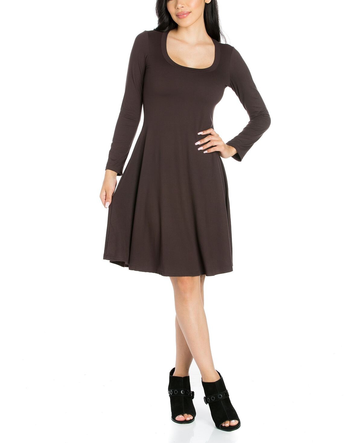 Женское классическое расклешенное мини-платье с длинными рукавами 24seven Comfort Apparel, коричневый
Женское классическое расклешенное мини-платье с длинными рукавами 24seven Comfort Apparel, коричневый
