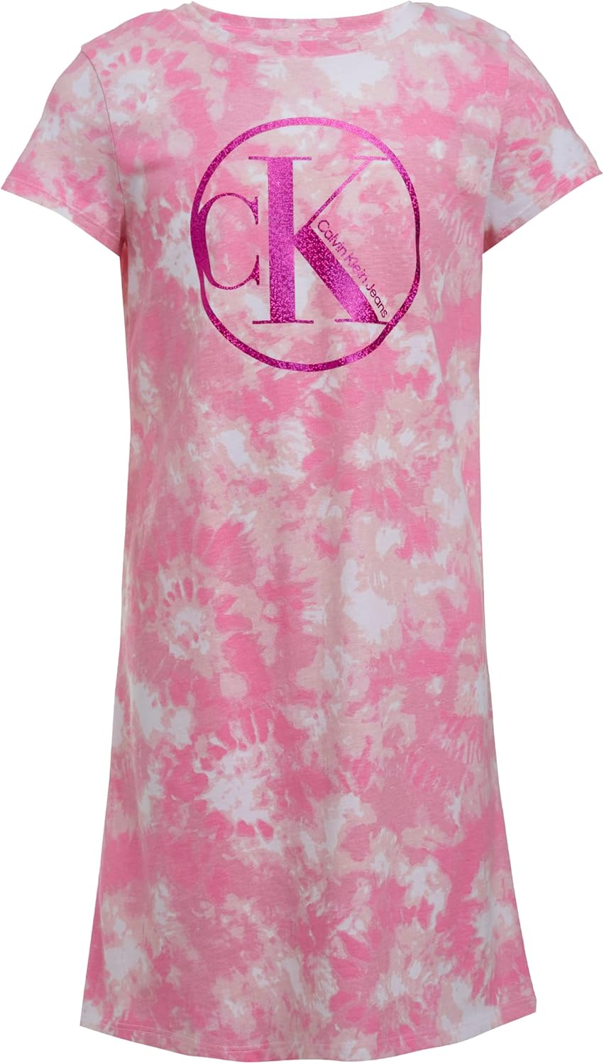 Платье-футболка с короткими рукавами Calvin Klein для девочек, фасон пуловер с круглым вырезом, логотипом, Rose Violet Dye
Платье-футболка с короткими рукавами Calvin Klein для девочек, фасон пуловер с круглым вырезом, логотипом, Rose Violet Dye