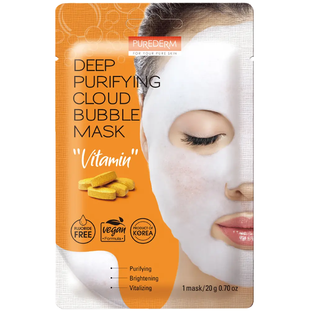 Purederm Bubble маска с витаминами для лица, 25 г
Purederm Bubble маска с витаминами для лица, 25 г