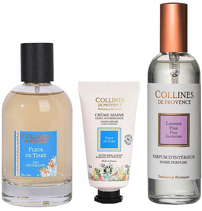 Парфюмерный набор Collines De Provence Tiare Flower, 3 предмета 
Парфюмерный набор Collines De Provence Tiare Flower, 3 предмета