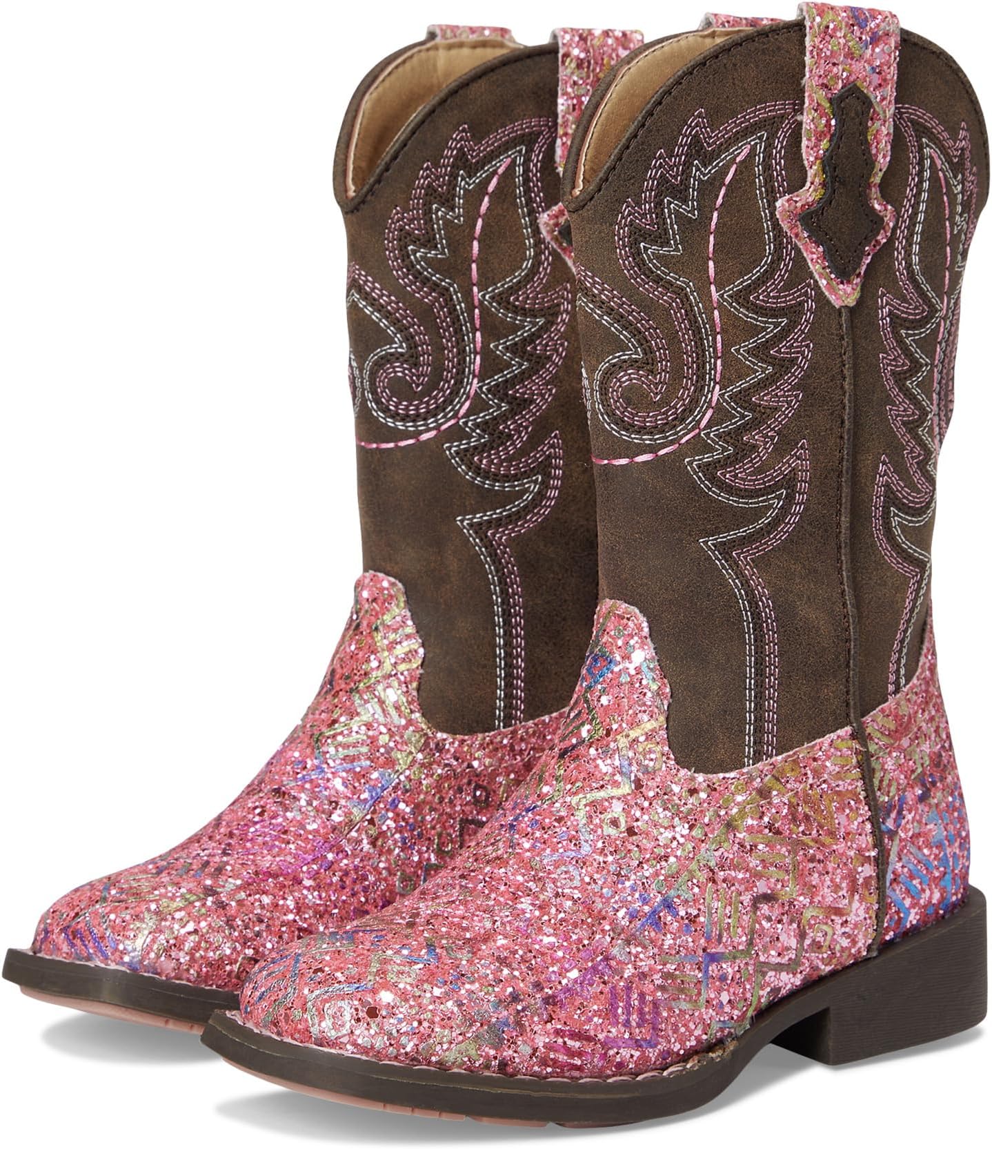 Ботинки Roper Kids Glitter Aztec, Pink Southwest Glitter Vamp/Brown Shaft
Ботинки Roper Kids Glitter Aztec, Pink Southwest Glitter Vamp/Brown Shaft