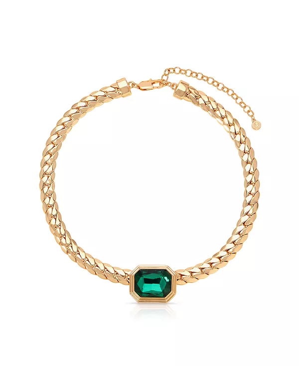 Ожерелье с кубинской цепочкой в стиле деко с кристаллами Ettika, green
Ожерелье с кубинской цепочкой в стиле деко с кристаллами Ettika, green