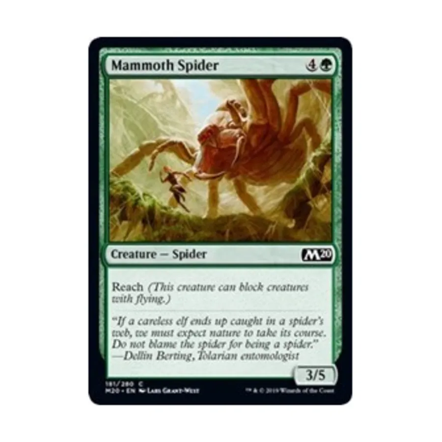 CCG Мамонтовый паук (С), MTG - Core Set 2020
CCG Мамонтовый паук (С), MTG - Core Set 2020