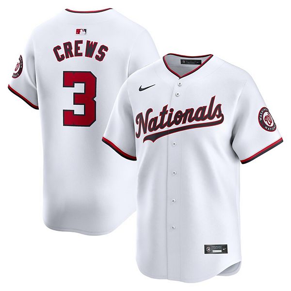 Мужская белая домашняя лимитированная футболка Dylan Crews Washington Nationals Nike
Мужская белая домашняя лимитированная футболка Dylan Crews Washington Nationals Nike