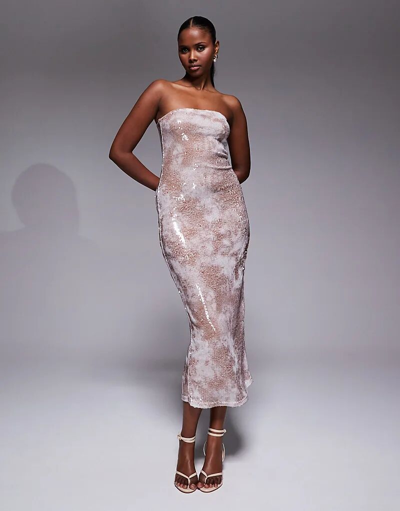 Платье-бандо миди River Island с пайетками светло-розового цвета
Платье-бандо миди River Island с пайетками светло-розового цвета